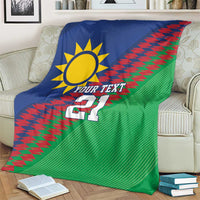 Namibia Cricket Custom Blanket Namibian Sporty Pattern Flag Motif - Wonder Print Shop