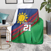 Namibia Cricket Custom Blanket Namibian Sporty Pattern Flag Motif - Wonder Print Shop