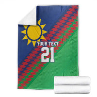 Namibia Cricket Custom Blanket Namibian Sporty Pattern Flag Motif - Wonder Print Shop