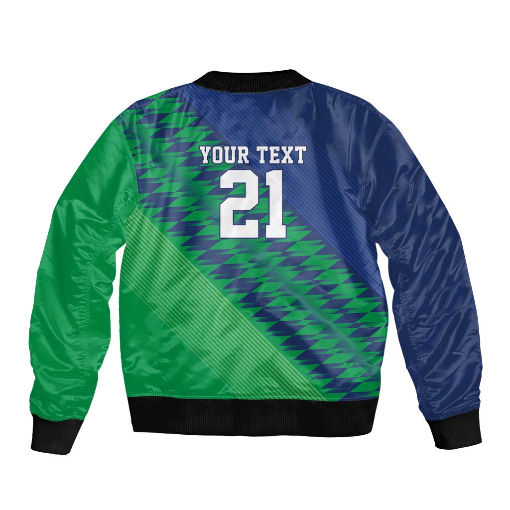 Namibia Cricket Custom Bomber Jacket Namibian Sporty Pattern Flag Motif - Wonder Print Shop