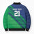 Namibia Cricket Custom Bomber Puffer Jacket Namibian Sporty Pattern Flag Motif - Wonder Print Shop