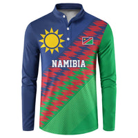 Namibia Cricket Custom Button Sweatshirt Namibian Sporty Pattern Flag Motif - Wonder Print Shop