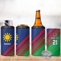 Namibia Cricket Custom 4 in 1 Can Cooler Tumbler Namibian Sporty Pattern Flag Motif - Wonder Print Shop