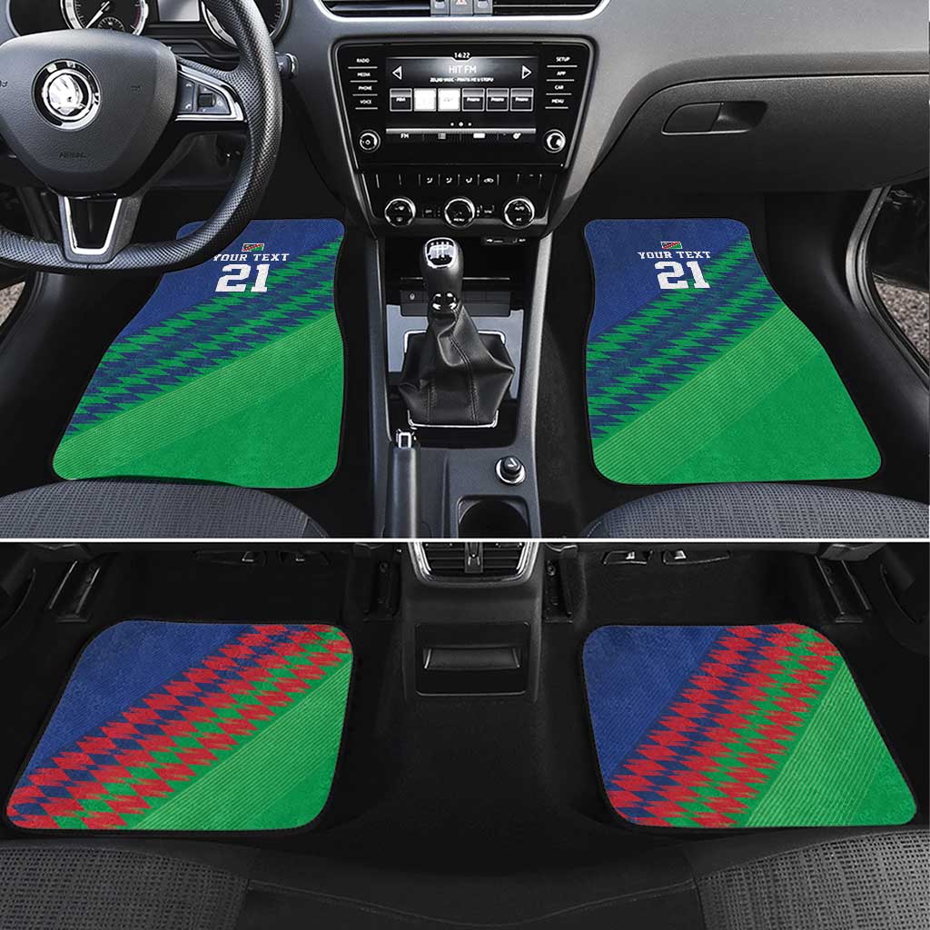 Namibia Cricket Custom Car Mats Namibian Sporty Pattern Flag Motif - Wonder Print Shop