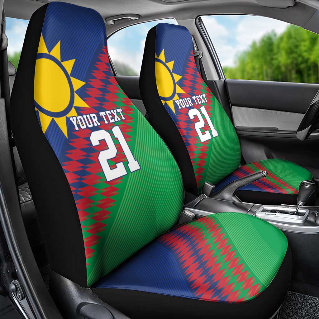 Namibia Cricket Custom Car Seat Cover Namibian Sporty Pattern Flag Motif - Wonder Print Shop