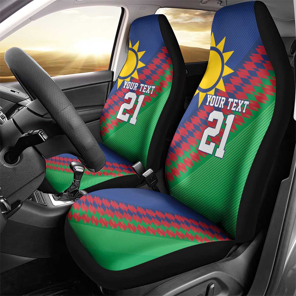 Namibia Cricket Custom Car Seat Cover Namibian Sporty Pattern Flag Motif - Wonder Print Shop