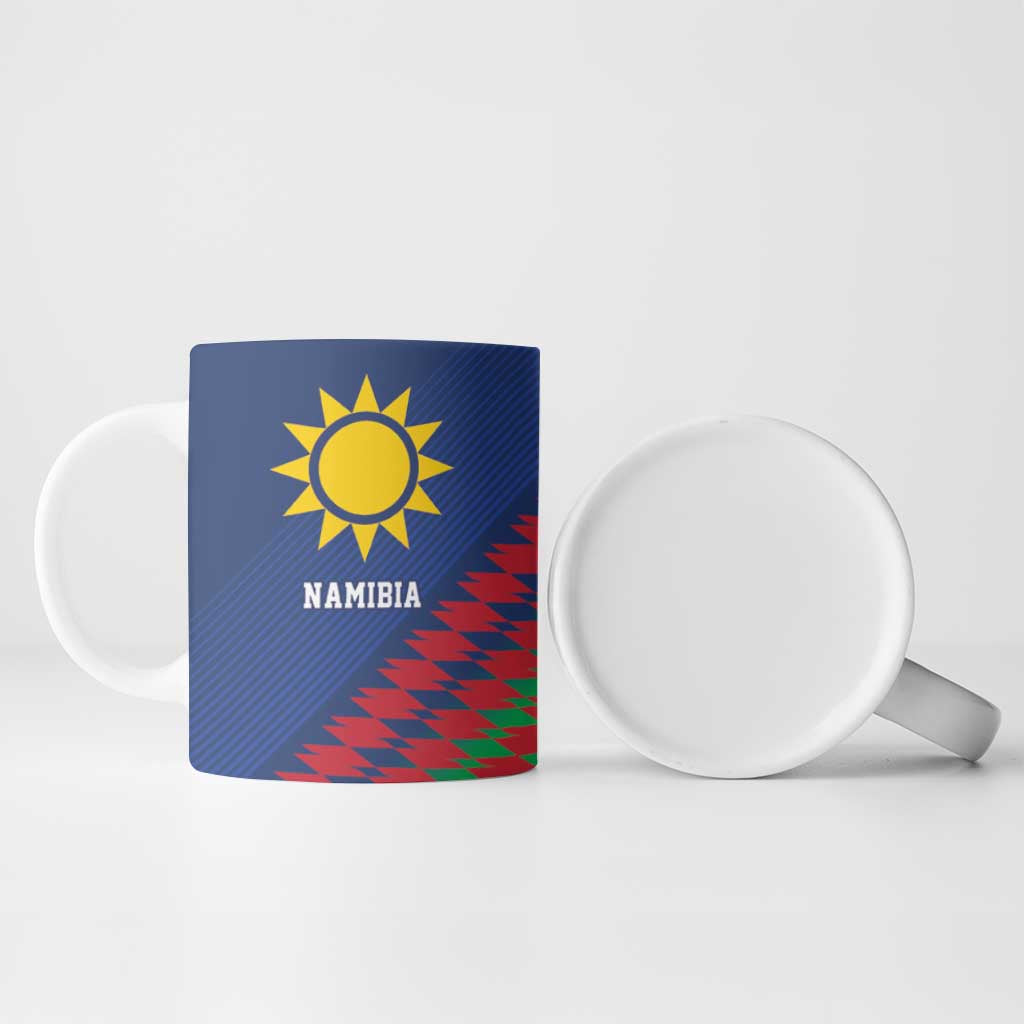 Namibia Cricket Custom Ceramic Mug Namibian Sporty Pattern Flag Motif - Wonder Print Shop