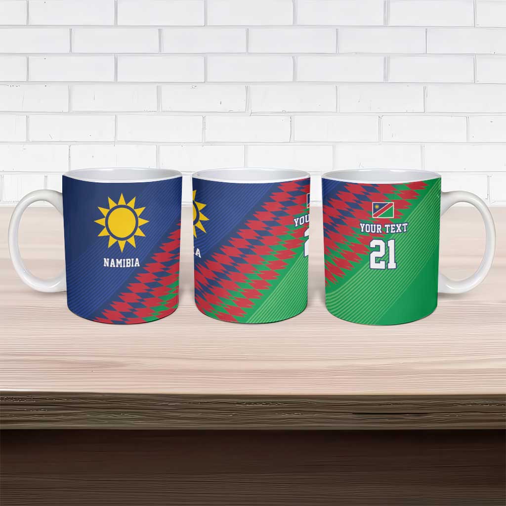 Namibia Cricket Custom Ceramic Mug Namibian Sporty Pattern Flag Motif - Wonder Print Shop