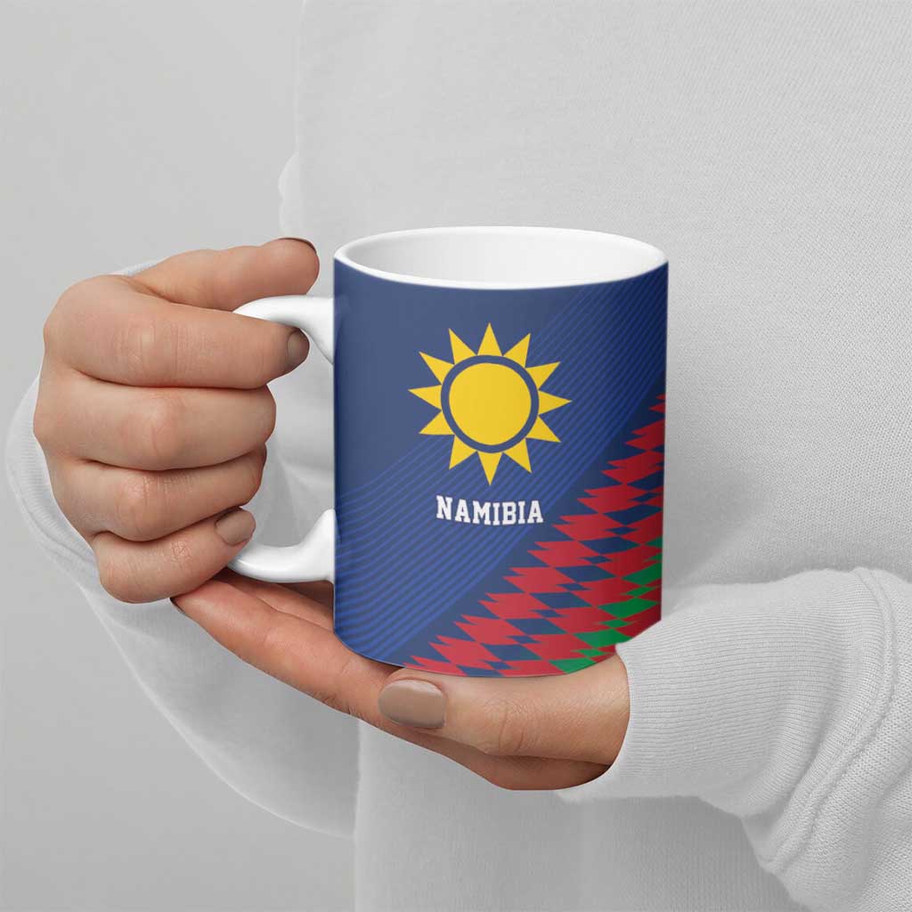 Namibia Cricket Custom Ceramic Mug Namibian Sporty Pattern Flag Motif - Wonder Print Shop