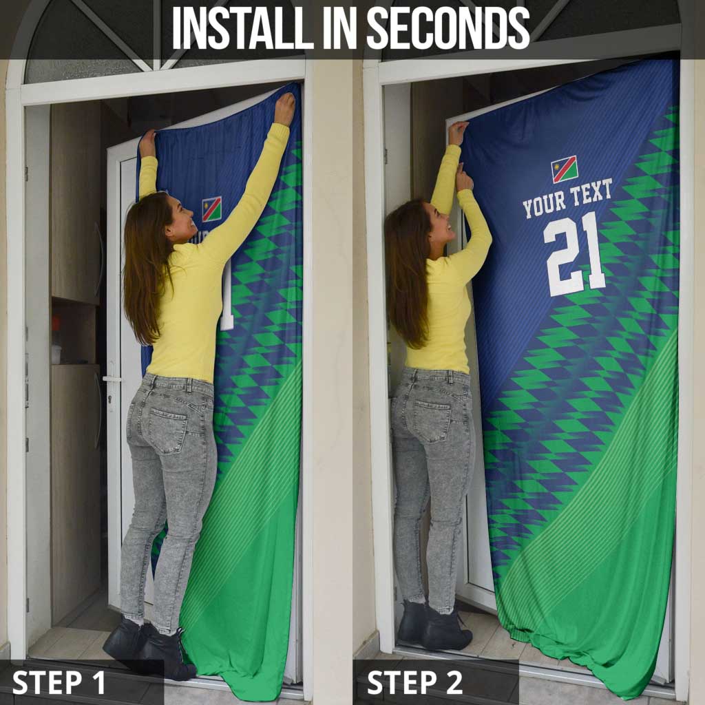 Namibia Cricket Custom Door Cover Namibian Sporty Pattern Flag Motif - Wonder Print Shop