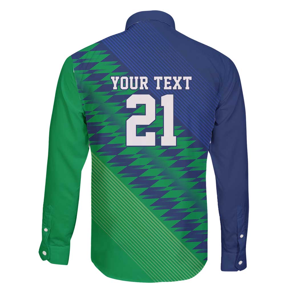 Namibia Cricket Custom Family Matching Long Sleeve Bodycon Dress and Hawaiian Shirt Namibian Sporty Pattern Flag Motif - Wonder Print Shop