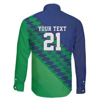 Namibia Cricket Custom Family Matching Long Sleeve Bodycon Dress and Hawaiian Shirt Namibian Sporty Pattern Flag Motif - Wonder Print Shop