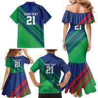 Namibia Cricket Custom Family Matching Mermaid Dress and Hawaiian Shirt Namibian Sporty Pattern Flag Motif - Wonder Print Shop