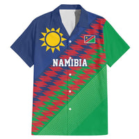 Namibia Cricket Custom Family Matching Mermaid Dress and Hawaiian Shirt Namibian Sporty Pattern Flag Motif - Wonder Print Shop