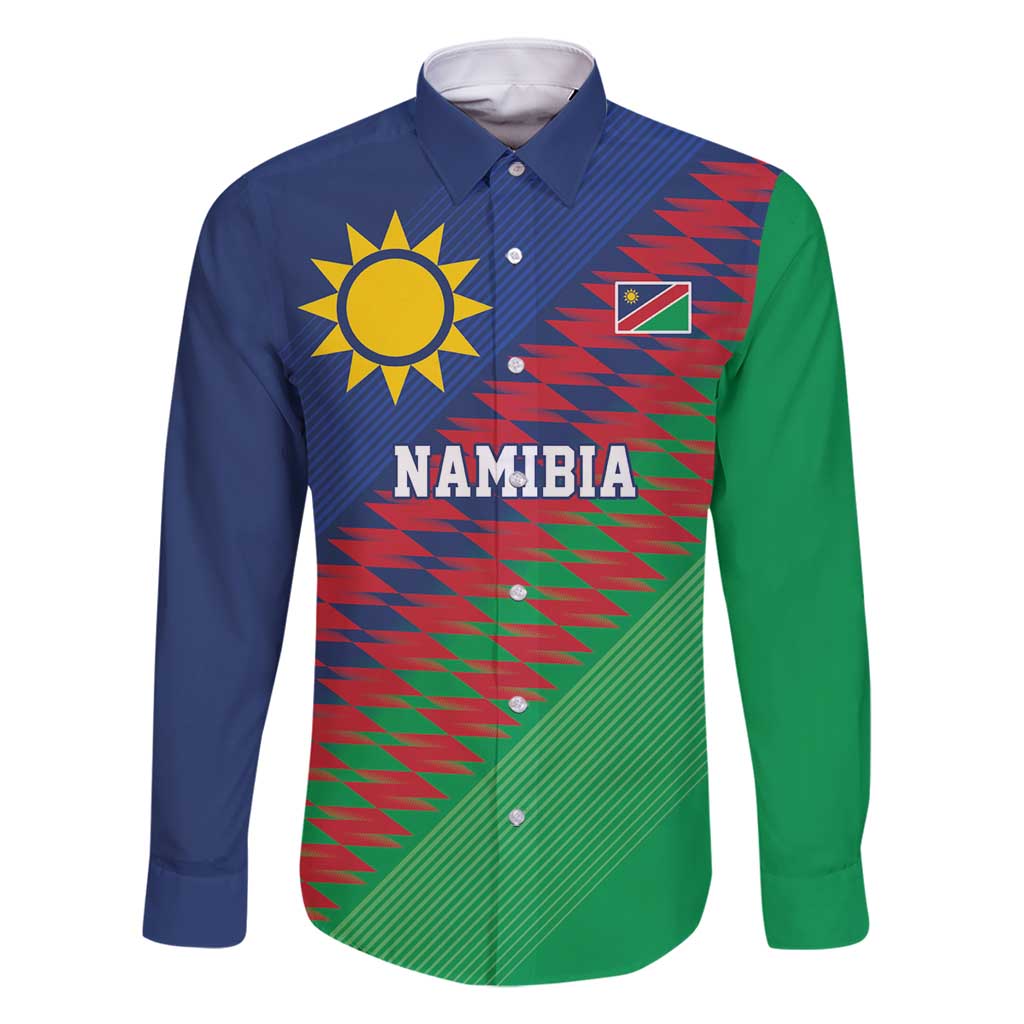 Namibia Cricket Custom Family Matching Mermaid Dress and Hawaiian Shirt Namibian Sporty Pattern Flag Motif - Wonder Print Shop