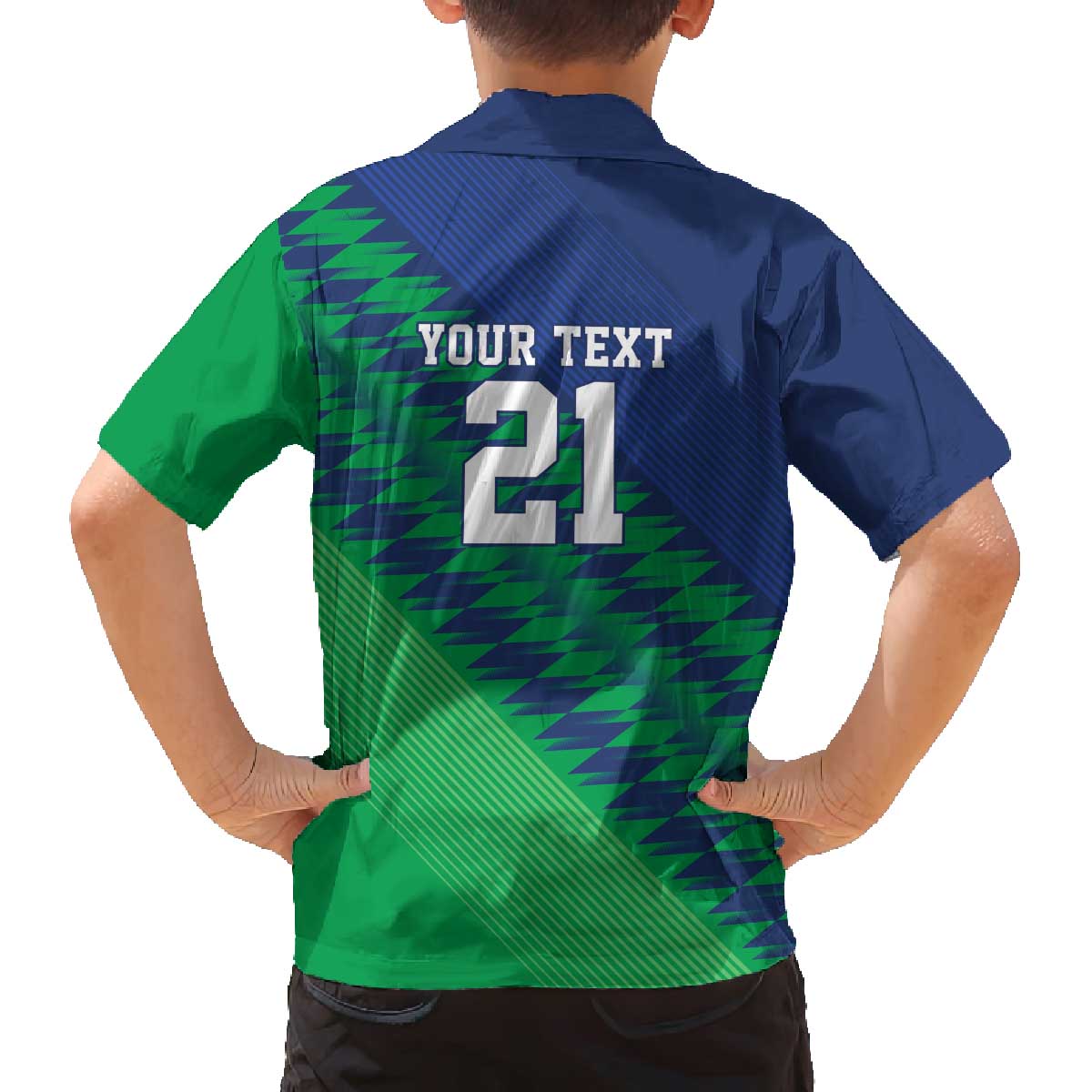 Namibia Cricket Custom Family Matching Off The Shoulder Long Sleeve Dress and Hawaiian Shirt Namibian Sporty Pattern Flag Motif - Wonder Print Shop