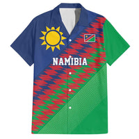 Namibia Cricket Custom Family Matching Off Shoulder Maxi Dress and Hawaiian Shirt Namibian Sporty Pattern Flag Motif - Wonder Print Shop