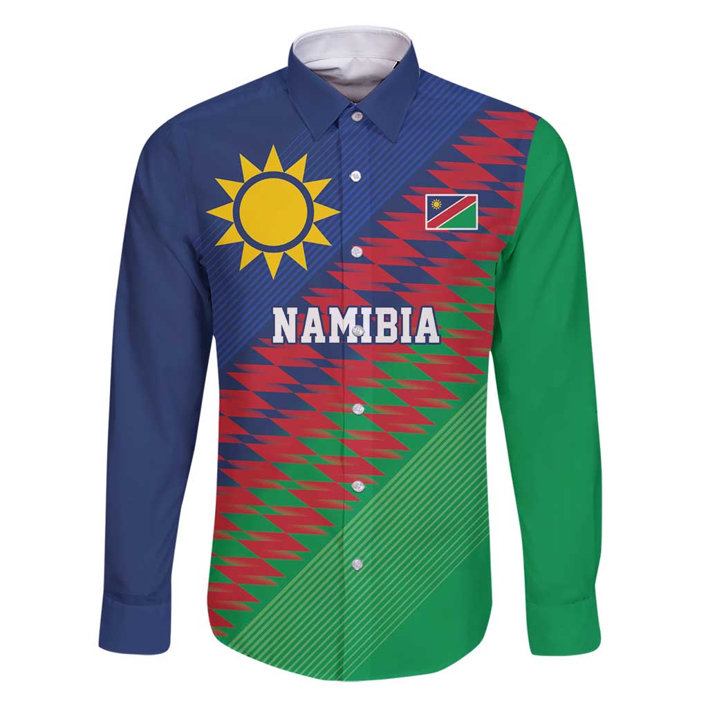 Namibia Cricket Custom Family Matching Puletasi and Hawaiian Shirt Namibian Sporty Pattern Flag Motif - Wonder Print Shop