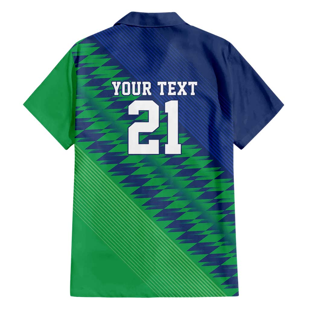 Namibia Cricket Custom Family Matching Short Sleeve Bodycon Dress and Hawaiian Shirt Namibian Sporty Pattern Flag Motif - Wonder Print Shop