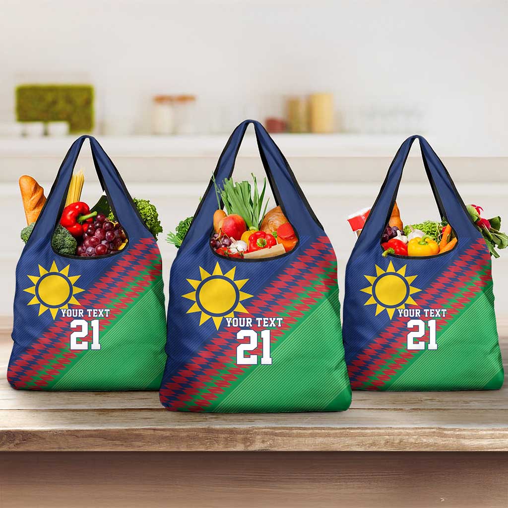 Namibia Cricket Custom Grocery Bag Namibian Sporty Pattern Flag Motif - Wonder Print Shop