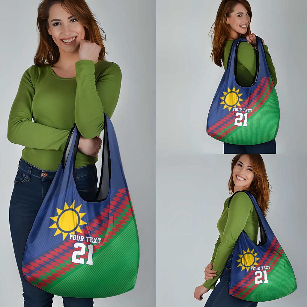 Namibia Cricket Custom Grocery Bag Namibian Sporty Pattern Flag Motif - Wonder Print Shop