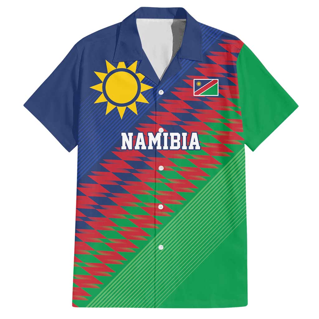 Namibia Cricket Custom Hawaiian Shirt Namibian Sporty Pattern Flag Motif - Wonder Print Shop
