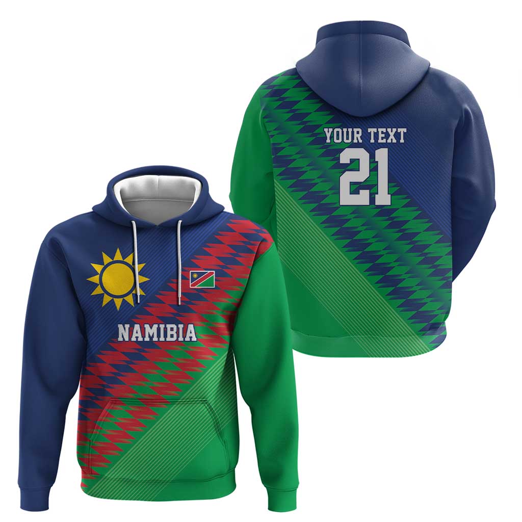 Namibia Cricket Custom Hoodie Namibian Sporty Pattern Flag Motif - Wonder Print Shop