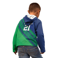 Namibia Cricket Custom Kid Hoodie Namibian Sporty Pattern Flag Motif - Wonder Print Shop