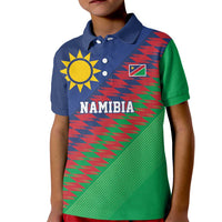 Namibia Cricket Custom Kid Polo Shirt Namibian Sporty Pattern Flag Motif - Wonder Print Shop