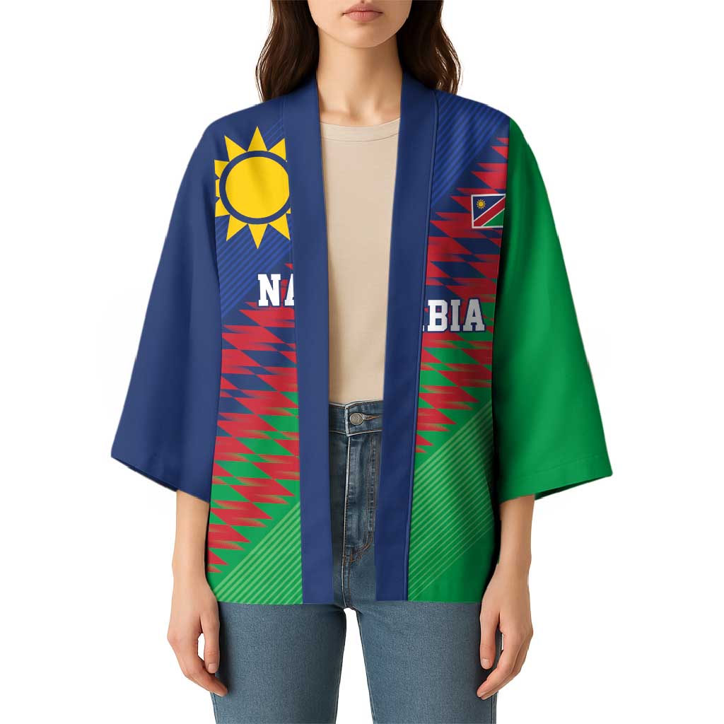 Namibia Cricket Custom Kimono Namibian Sporty Pattern Flag Motif - Wonder Print Shop