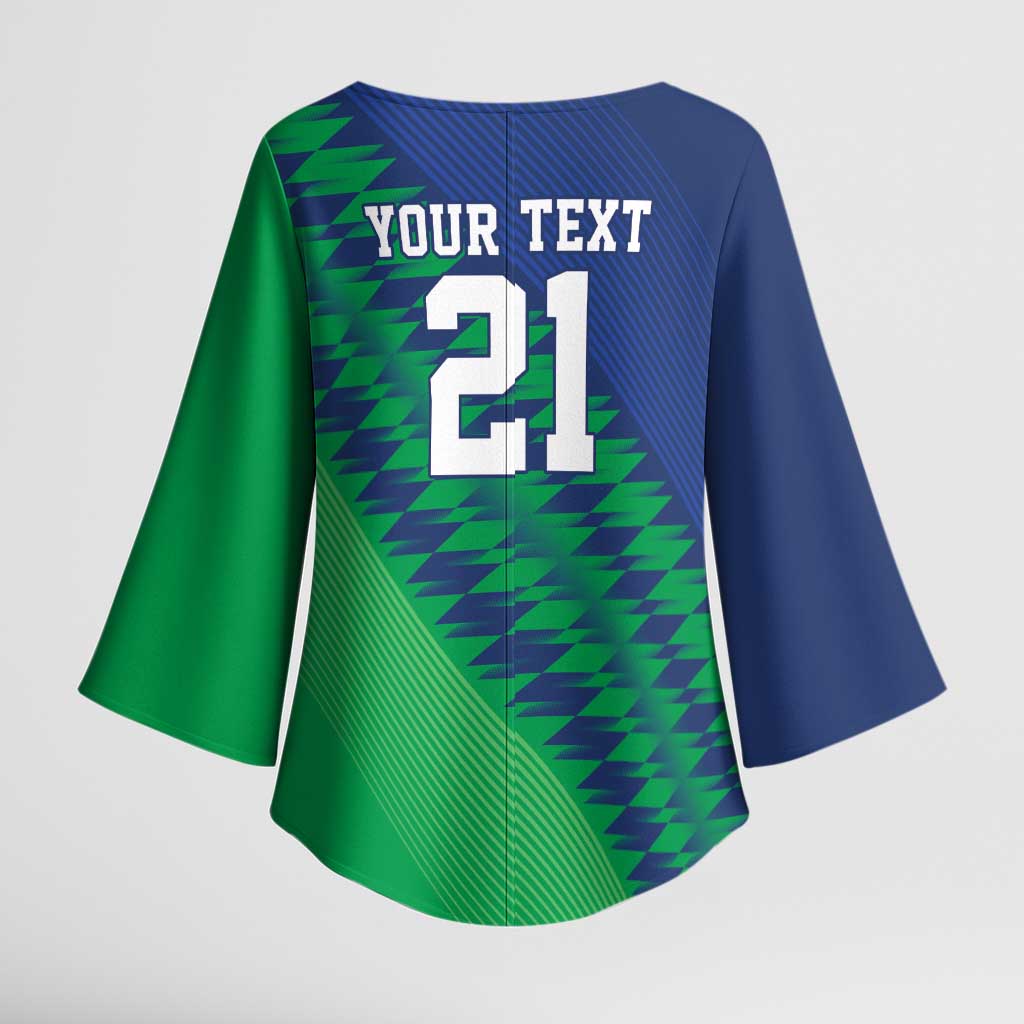 Namibia Cricket Custom Kimono Sleeve Blouse Namibian Sporty Pattern Flag Motif - Wonder Print Shop