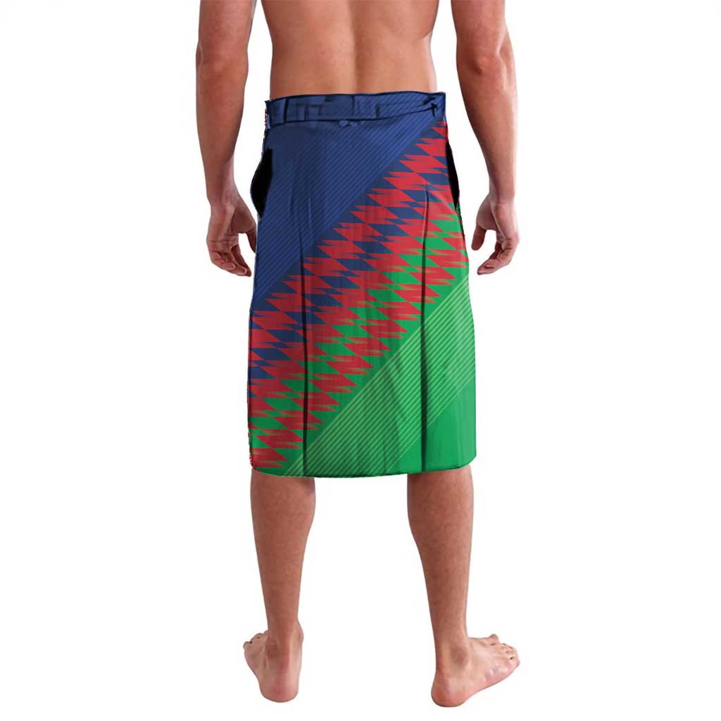 Namibia Cricket Custom Lavalava Namibian Sporty Pattern Flag Motif - Wonder Print Shop