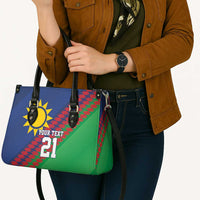 Namibia Cricket Custom Leather Bag Namibian Sporty Pattern Flag Motif - Wonder Print Shop