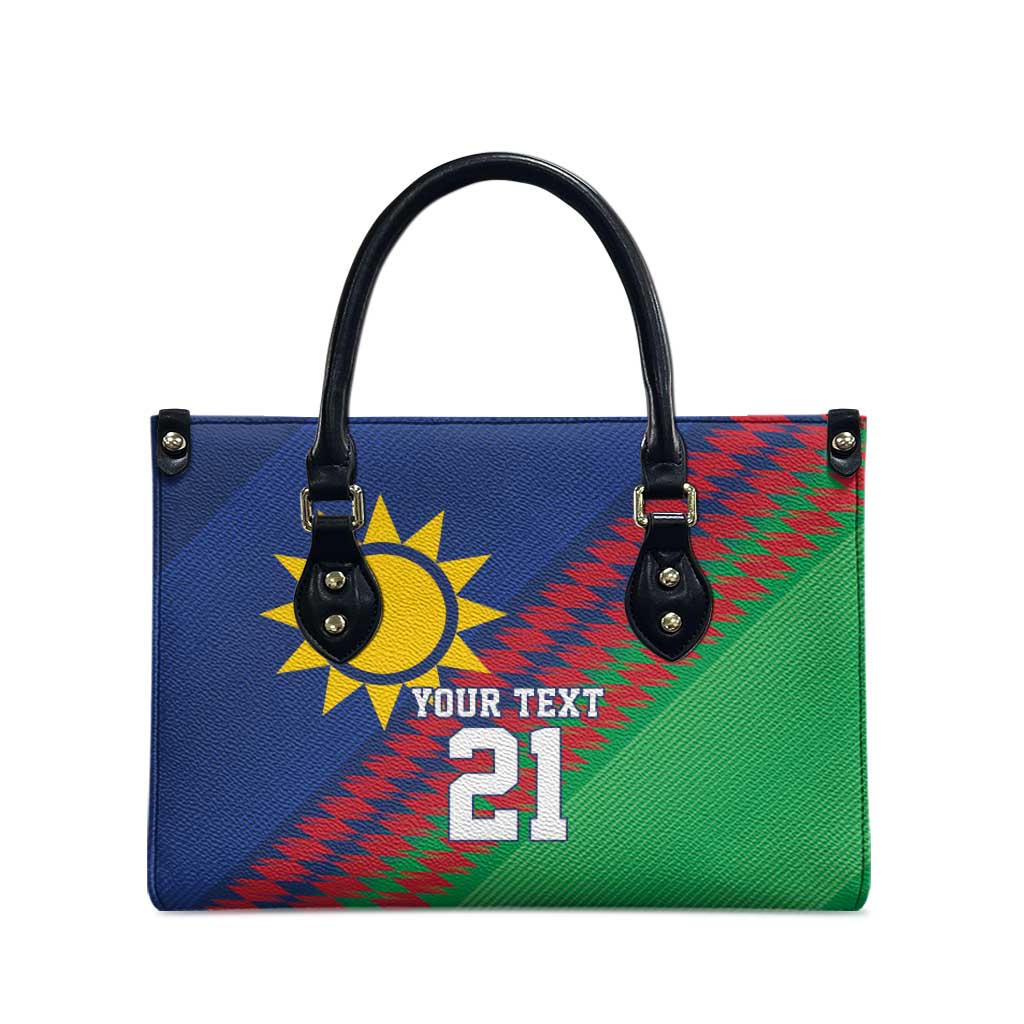 Namibia Cricket Custom Leather Bag Namibian Sporty Pattern Flag Motif - Wonder Print Shop