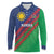 Namibia Cricket Custom Long Sleeve Polo Shirt Namibian Sporty Pattern Flag Motif - Wonder Print Shop