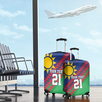 Namibia Cricket Custom Luggage Cover Namibian Sporty Pattern Flag Motif - Wonder Print Shop