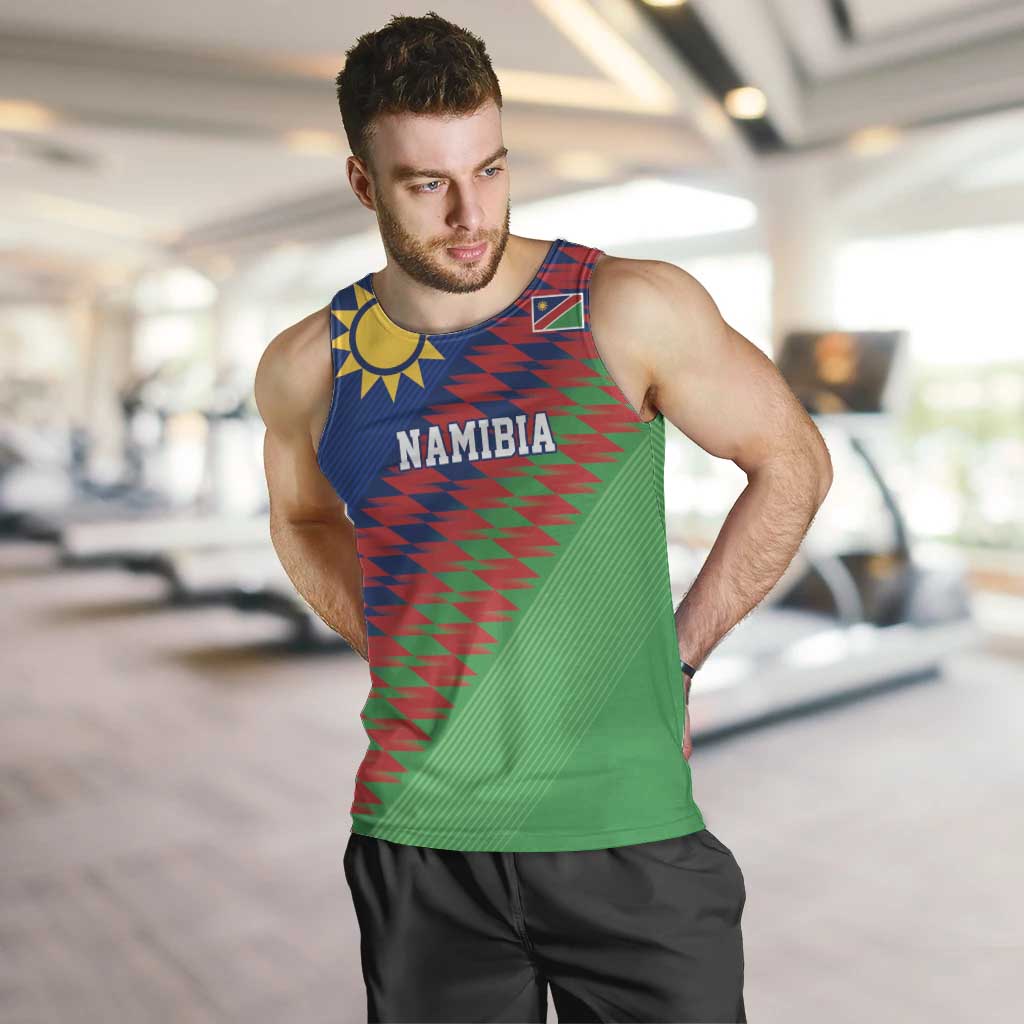 Namibia Cricket Custom Men Tank Top Namibian Sporty Pattern Flag Motif - Wonder Print Shop
