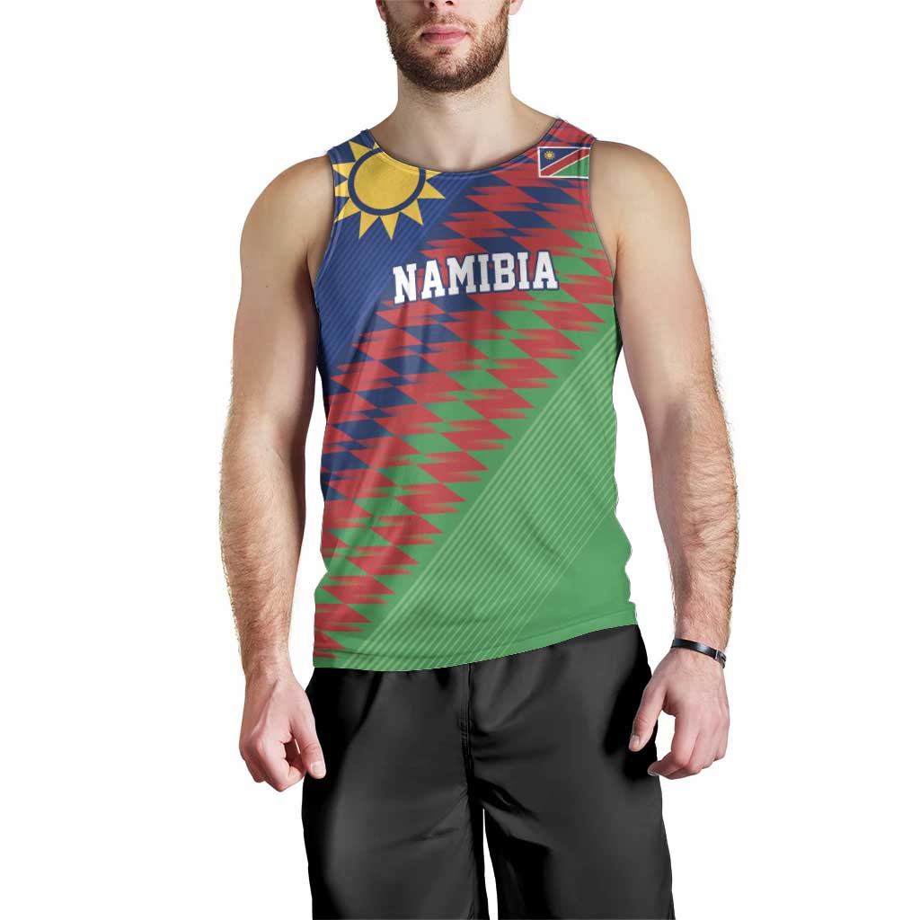 Namibia Cricket Custom Men Tank Top Namibian Sporty Pattern Flag Motif - Wonder Print Shop