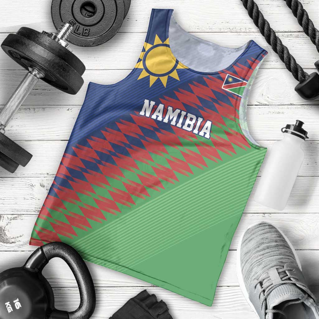 Namibia Cricket Custom Men Tank Top Namibian Sporty Pattern Flag Motif - Wonder Print Shop