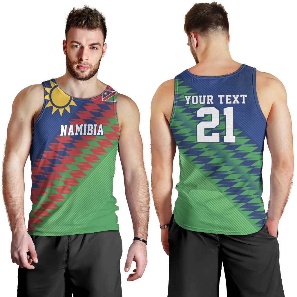 Namibia Cricket Custom Men Tank Top Namibian Sporty Pattern Flag Motif - Wonder Print Shop