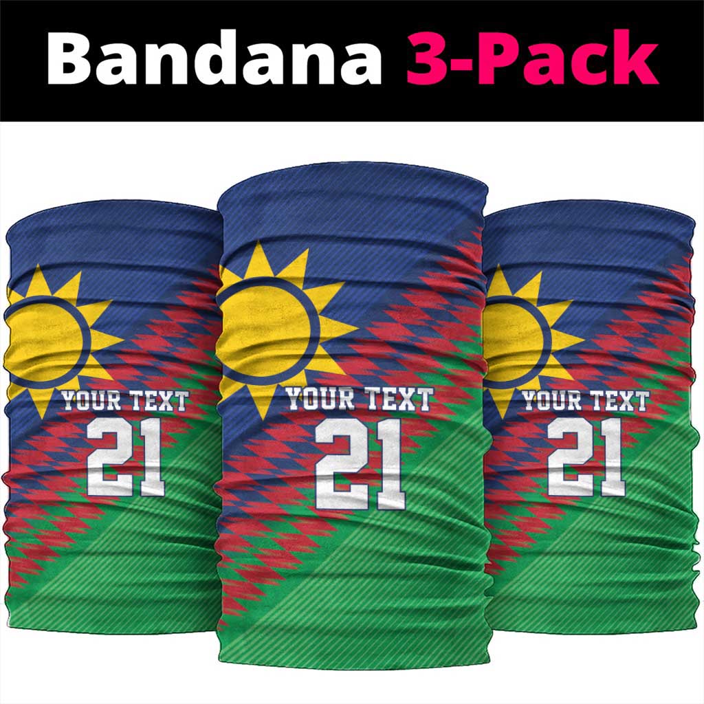 Namibia Cricket Custom Neck Gaiter Namibian Sporty Pattern Flag Motif - Wonder Print Shop