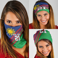 Namibia Cricket Custom Neck Gaiter Namibian Sporty Pattern Flag Motif - Wonder Print Shop