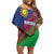 Namibia Cricket Custom Off Shoulder Short Dress Namibian Sporty Pattern Flag Motif - Wonder Print Shop