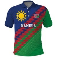 Namibia Cricket Custom Polo Shirt Namibian Sporty Pattern Flag Motif - Wonder Print Shop