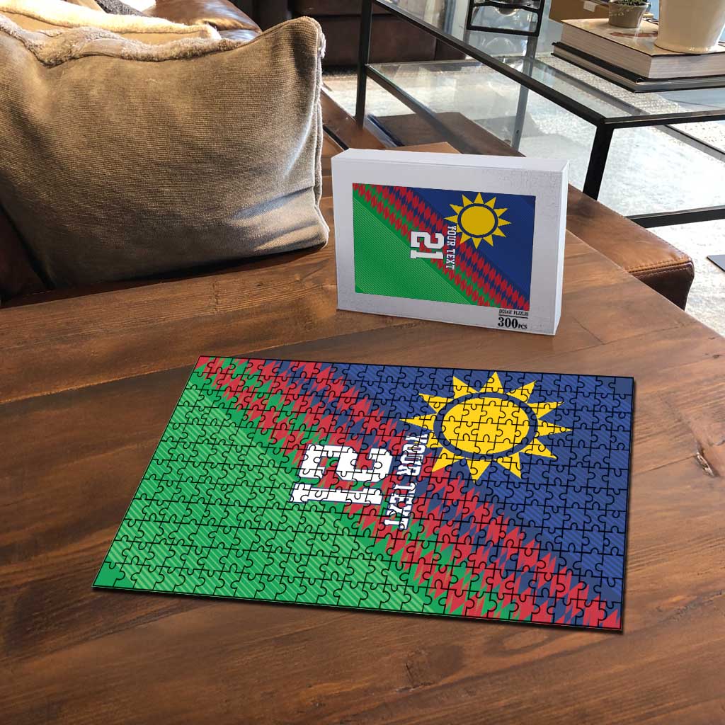 Namibia Cricket Custom Puzzle Namibian Sporty Pattern Flag Motif - Wonder Print Shop