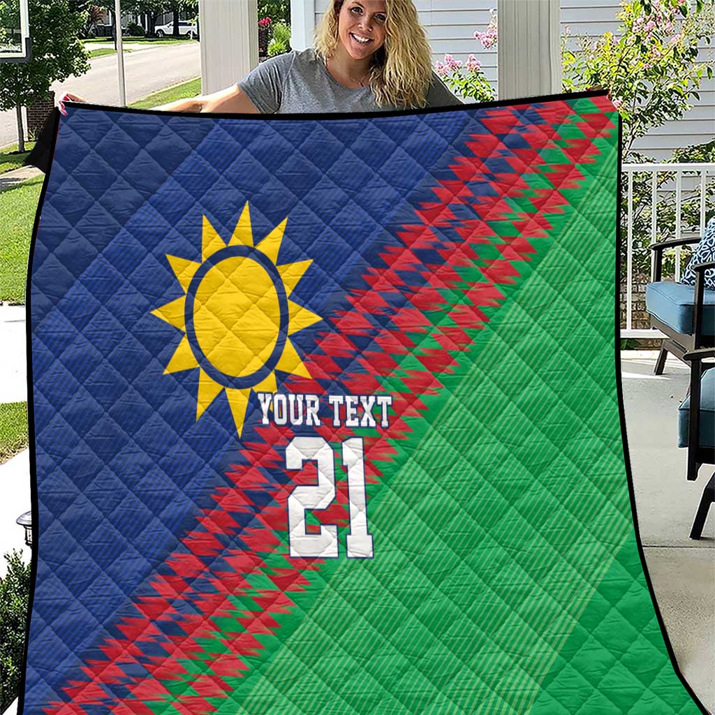 Namibia Cricket Custom Quilt Namibian Sporty Pattern Flag Motif - Wonder Print Shop