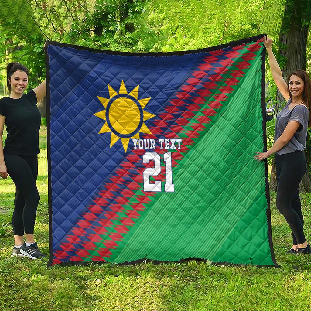 Namibia Cricket Custom Quilt Namibian Sporty Pattern Flag Motif - Wonder Print Shop