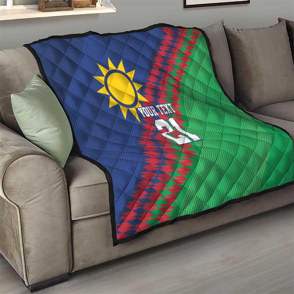 Namibia Cricket Custom Quilt Namibian Sporty Pattern Flag Motif - Wonder Print Shop