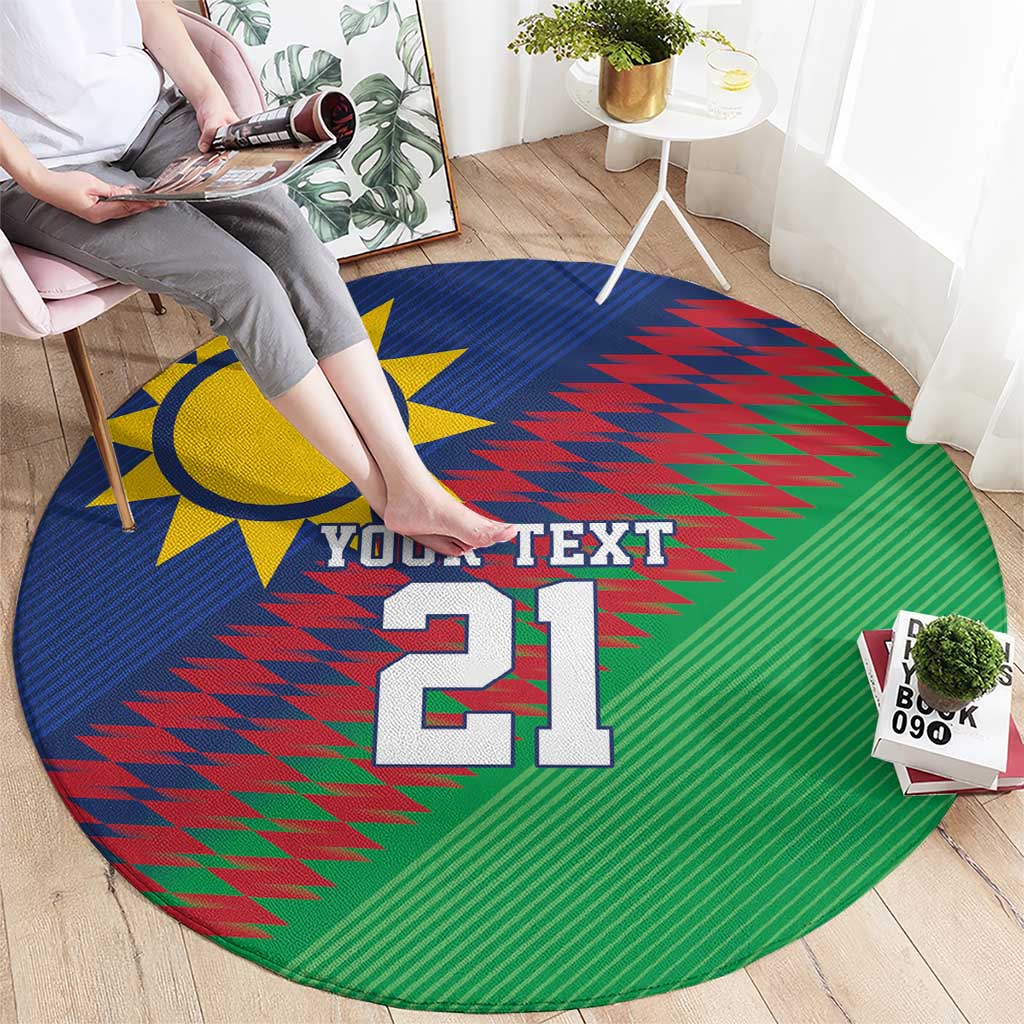Namibia Cricket Custom Round Carpet Namibian Sporty Pattern Flag Motif - Wonder Print Shop
