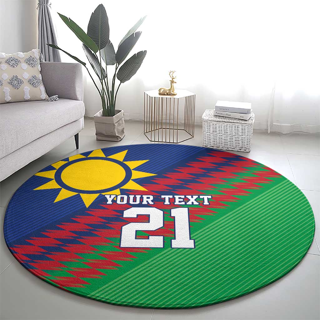 Namibia Cricket Custom Round Carpet Namibian Sporty Pattern Flag Motif - Wonder Print Shop
